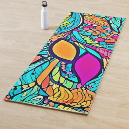 Kleurrijke Abstracte bloemenkunst Yogamat