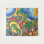 Kleurrijke abstracte bloemenstrand vector illustra wandkleed (Voorkant (horizontaal))