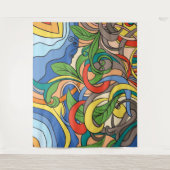 Kleurrijke abstracte bloemenstrand vector illustra wandkleed (Voorkant)