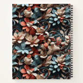 Kleurrijke abstracte bloemetjes Spiral Notitieboek (Achterkant)