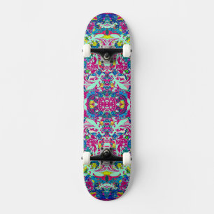 Kleurrijke abstracte bloemige vintage persoonlijk skateboard