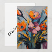 Kleurrijke Abstracte bloemkunst Feestdagenkaart (Voorkant / Achterkant)