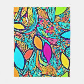 Kleurrijke Abstracte Bloemkunst Fleece Deken (Voorkant)