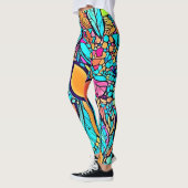 Kleurrijke Abstracte Bloemkunst Leggings (Links)