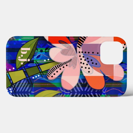 Kleurrijke Abstracte bloempatroon Case-Mate iPhone Case (Achterkant (horizontaal))
