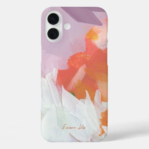 Kleurrijke Abstracte Bloemschildering Jouw Naam iPhone 16 Plus Hoesje