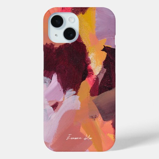 Kleurrijke Abstracte Bloemschildering Jouw Naam Case-Mate iPhone Case (Achterkant)