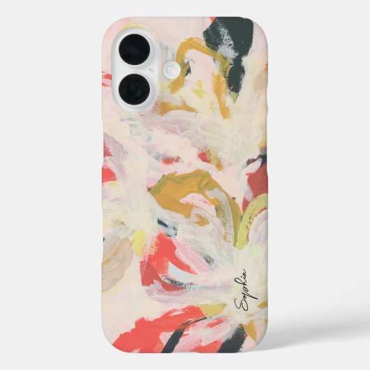Kleurrijke Abstracte Bloemschildering Jouw Naam Case-Mate iPhone Case (Achterkant)