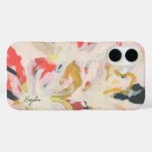 Kleurrijke Abstracte Bloemschildering Jouw Naam Case-Mate iPhone Case (Achterkant (horizontaal))