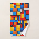 Kleurrijke abstracte blokken bad handdoek (Handdoek)