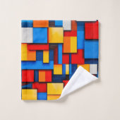 Kleurrijke abstracte blokken bad handdoek (Wasdoekje)