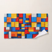 Kleurrijke abstracte blokken bad handdoek (Handdoek)