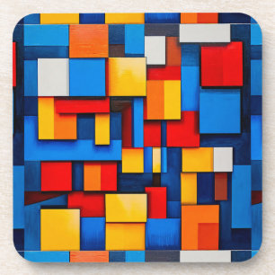 Kleurrijke abstracte blokken bier onderzetter