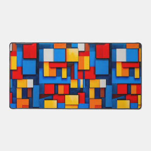 Kleurrijke abstracte blokken bureaumat