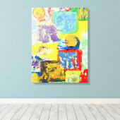 Kleurrijke Abstracte Blokken Canvas Afdruk (Insitu (Houten vloer))