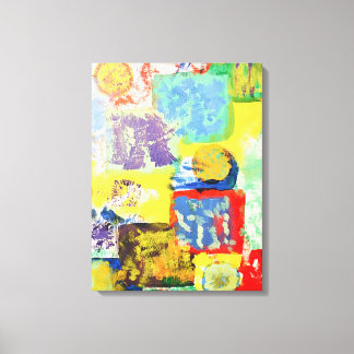 Kleurrijke Abstracte Blokken Canvas Afdruk