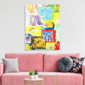 Kleurrijke Abstracte Blokken Canvas Afdruk (Insitu (Woonkamer))