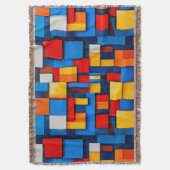 Kleurrijke abstracte blokken deken (Voorkant Verticaal)