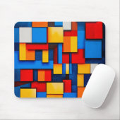 Kleurrijke abstracte blokken muismat (Met muis)