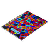 Kleurrijke Abstracte blokken, speciaal gepersonali Notitieboek (Linkerzijde)