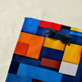 Kleurrijke abstracte blokken strandlaken (In situ)