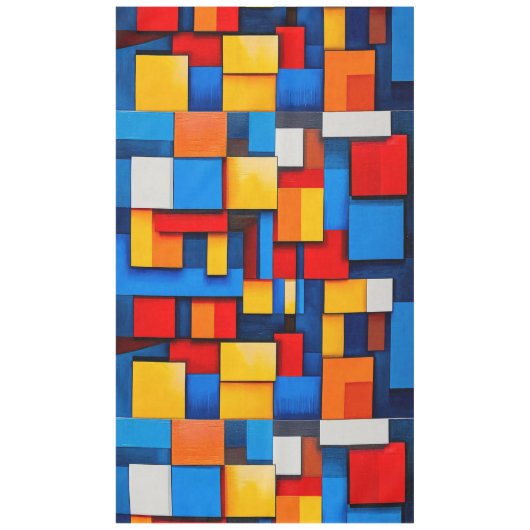 Kleurrijke abstracte blokken tafelkleed (Voorkant)