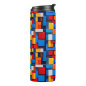 Kleurrijke abstracte blokken thermosbeker (Gedraaid links)