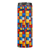 Kleurrijke abstracte blokken thermosbeker (Achterkant)