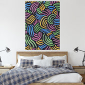 Kleurrijke abstracte bogen canvas afdruk (Insitu (Slaapkamer))