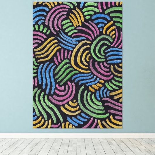 Kleurrijke abstracte bogen canvas afdruk (Insitu (Houten vloer))