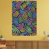 Kleurrijke abstracte bogen canvas afdruk (Insitu (Woonkamer))