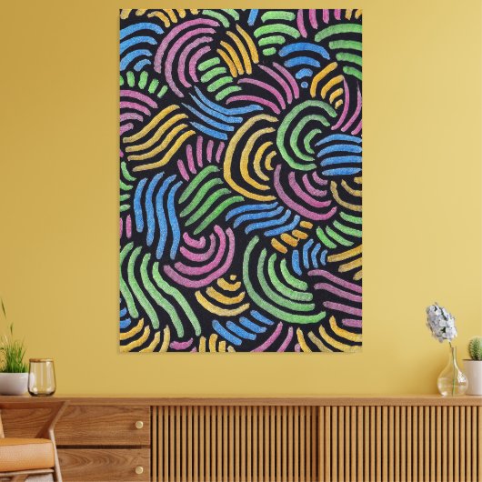 Kleurrijke abstracte bogen canvas afdruk (Insitu (Woonkamer))
