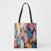 Kleurrijke Abstracte Boheemse veren Tote Bag (Voorkant)
