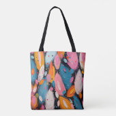 Kleurrijke Abstracte Boheemse veren Tote Bag (Achterkant)