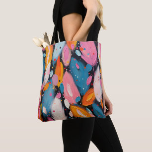 Kleurrijke Abstracte Boheemse veren Tote Bag