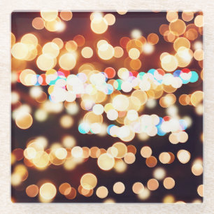 Kleurrijke Abstracte Bokeh textuur Glazen Onderzetter