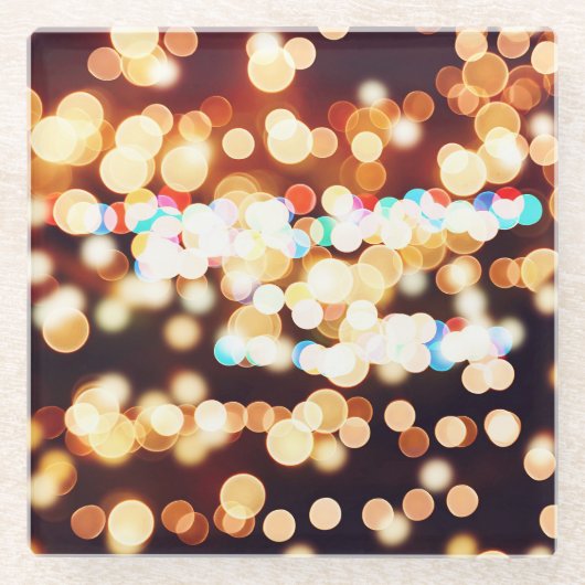 Kleurrijke Abstracte Bokeh textuur Glazen Onderzetter (Voorkant)