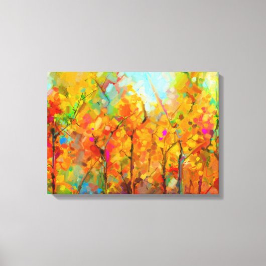 Kleurrijke Abstracte bomen in de bosmuur Canvas Afdruk (Voorkant)