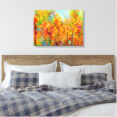 Kleurrijke Abstracte bomen in de bosmuur Canvas Afdruk (Insitu (Slaapkamer))