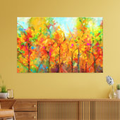 Kleurrijke Abstracte bomen van het boskanvas Canvas Afdruk (Insitu (Woonkamer))