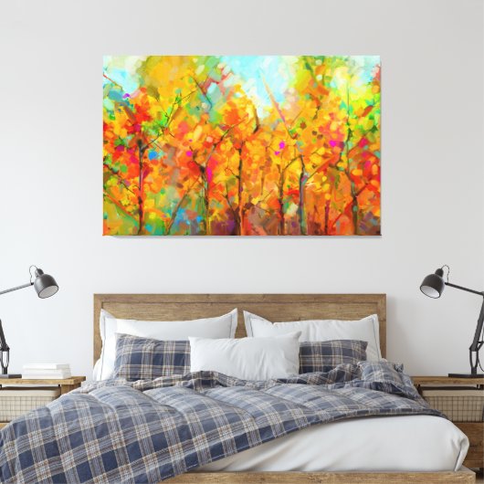 Kleurrijke Abstracte bomen van het boskanvas Canvas Afdruk (Insitu (Slaapkamer))