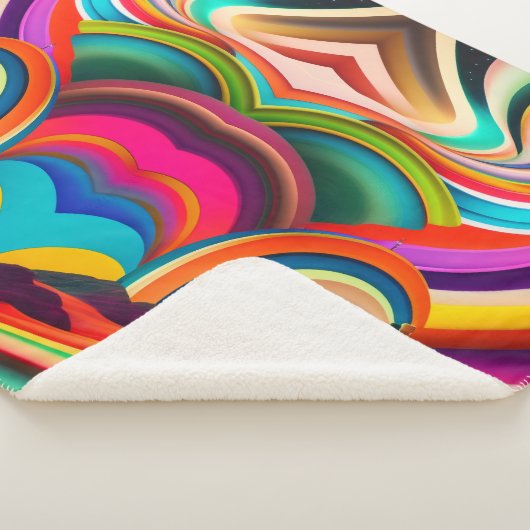 Kleurrijke Abstracte Bonnaroo-geïnspireerde Sherpa Sherpa Deken (3/4)