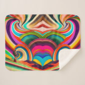 Kleurrijke Abstracte Bonnaroo-geïnspireerde Sherpa Sherpa Deken (Voorkant (horizontaal))