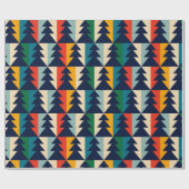 Kleurrijke  Abstracte bosbomen Kerst Cadeaupapier (Vlak)