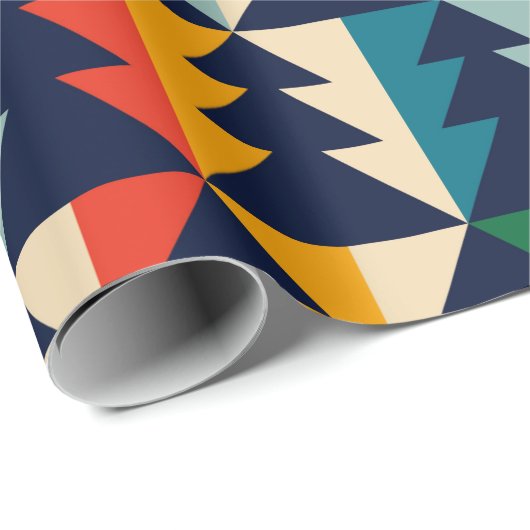 Kleurrijke  Abstracte bosbomen Kerst Cadeaupapier (Rol Hoek)