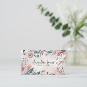 Kleurrijke Abstracte Botanische Kunst Visitekaartje (Staand voorkant)