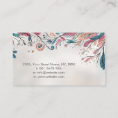 Kleurrijke Abstracte Botanische Kunst Visitekaartje (Achterkant)