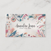 Kleurrijke Abstracte Botanische Kunst Visitekaartje (Voorkant)