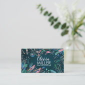 Kleurrijke Abstracte Botanische Kunst Visitekaartje (Staand voorkant)