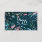 Kleurrijke Abstracte Botanische Kunst Visitekaartje (Voorkant)